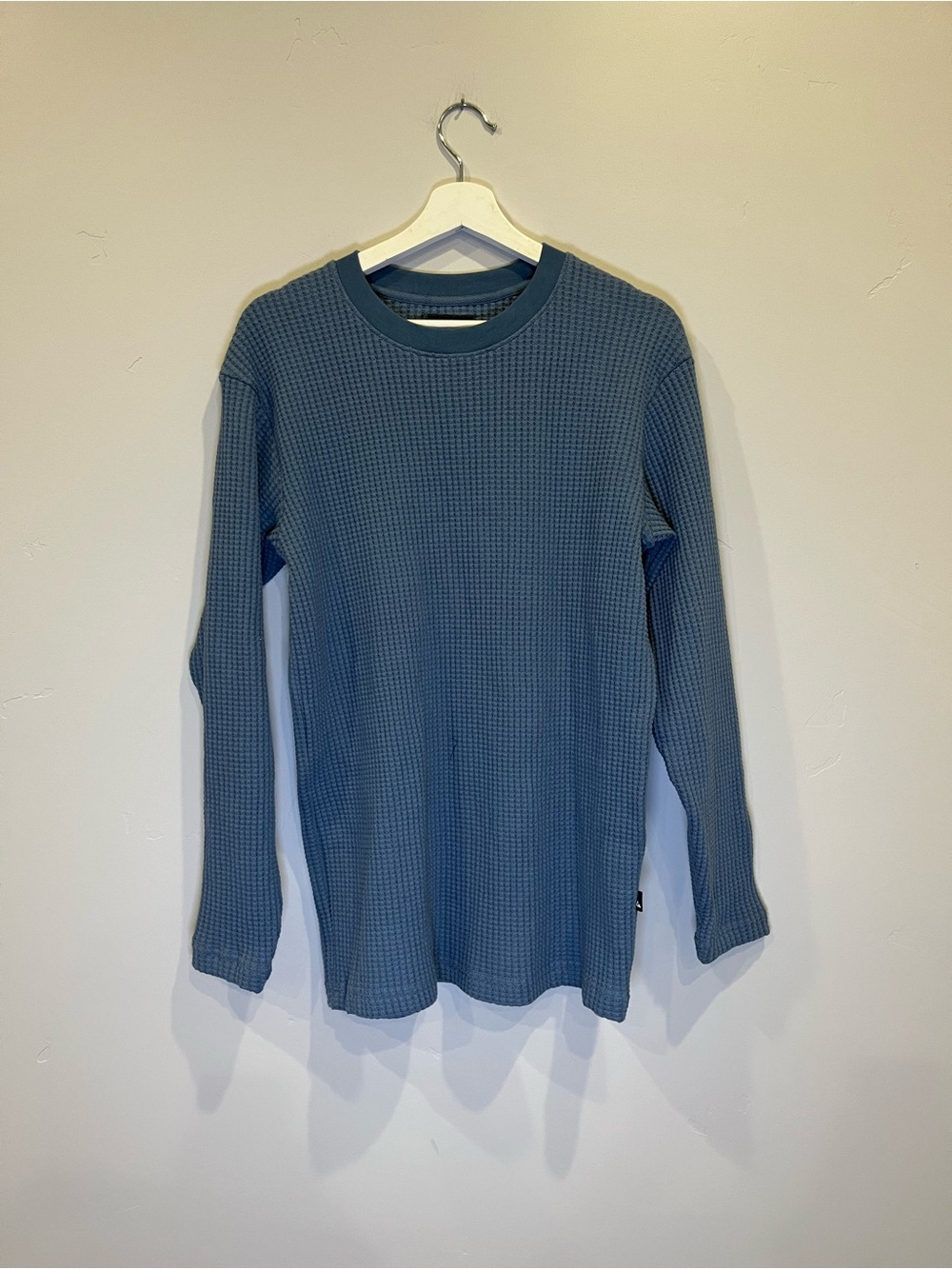 NWOT American Giant Slate Blue Waffle Long Sleeve Tee